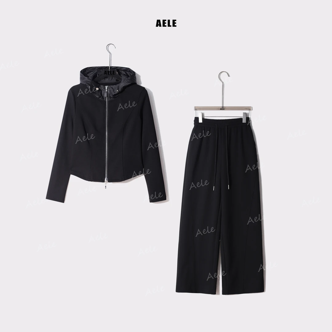 AELE极简休闲百搭连帽时尚套装 松弛感出游穿搭D853 2261 AD