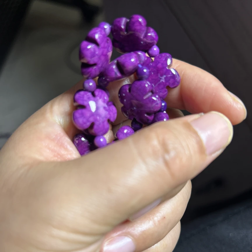 非金属羽毛手链 南非老坑料紫舒手链