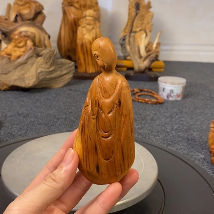 柏木用****1崖柏无相佛手把件小摆件