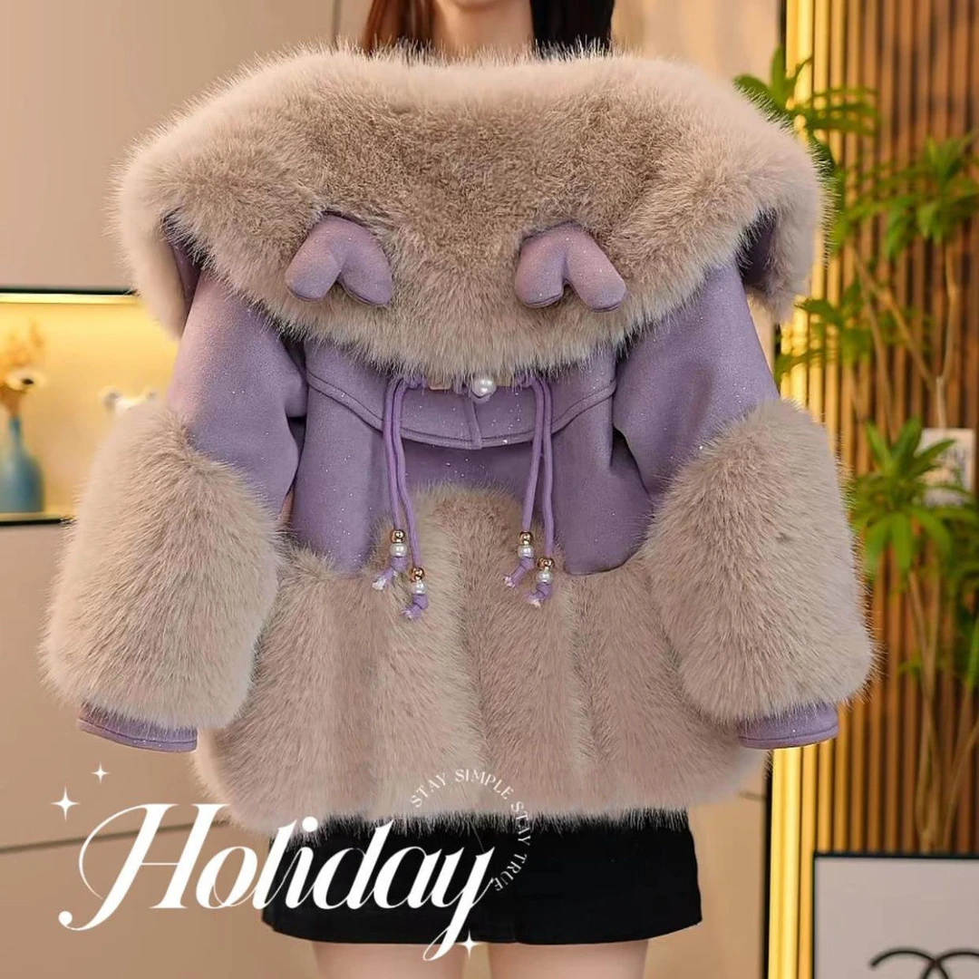 w297运动风女童宝宝加绒加厚韩版中长款秋冬时尚可爱超萌儿童衣服