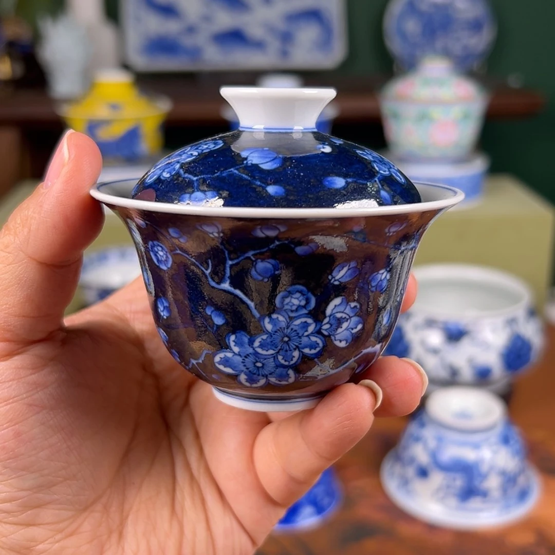 【闪购商品】杯洪印幕明-冰梅两才岩茶小盖碗