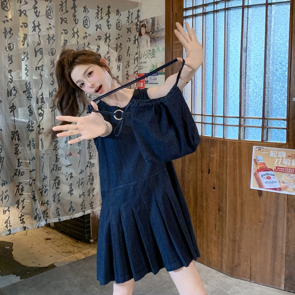 2025夏季新款女装牛仔背心裙宽松显瘦无袖连衣裙时尚百搭裙子