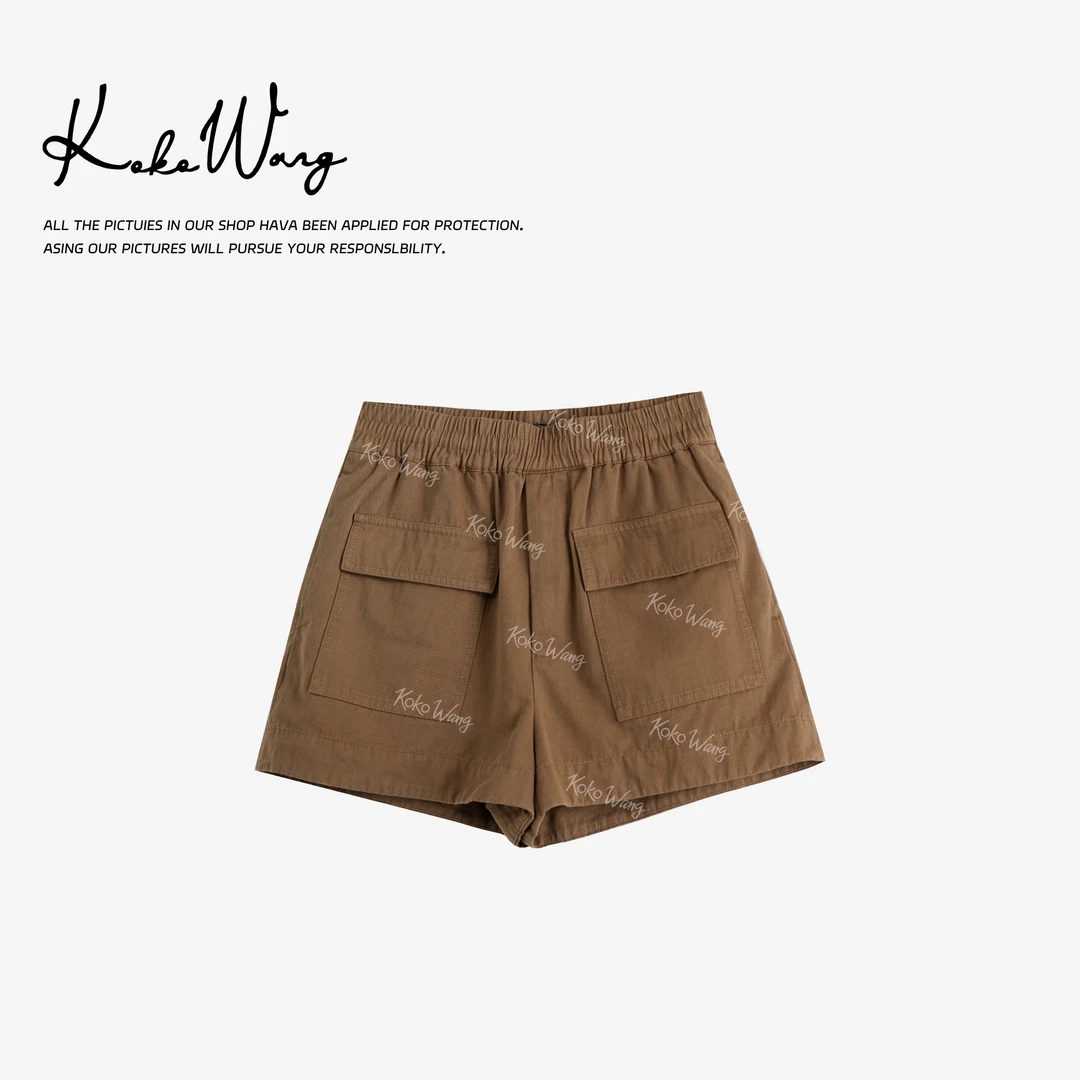 KOKO WANG夏季时尚气质工装风前口袋显瘦百搭休闲短裤N2445G01K42