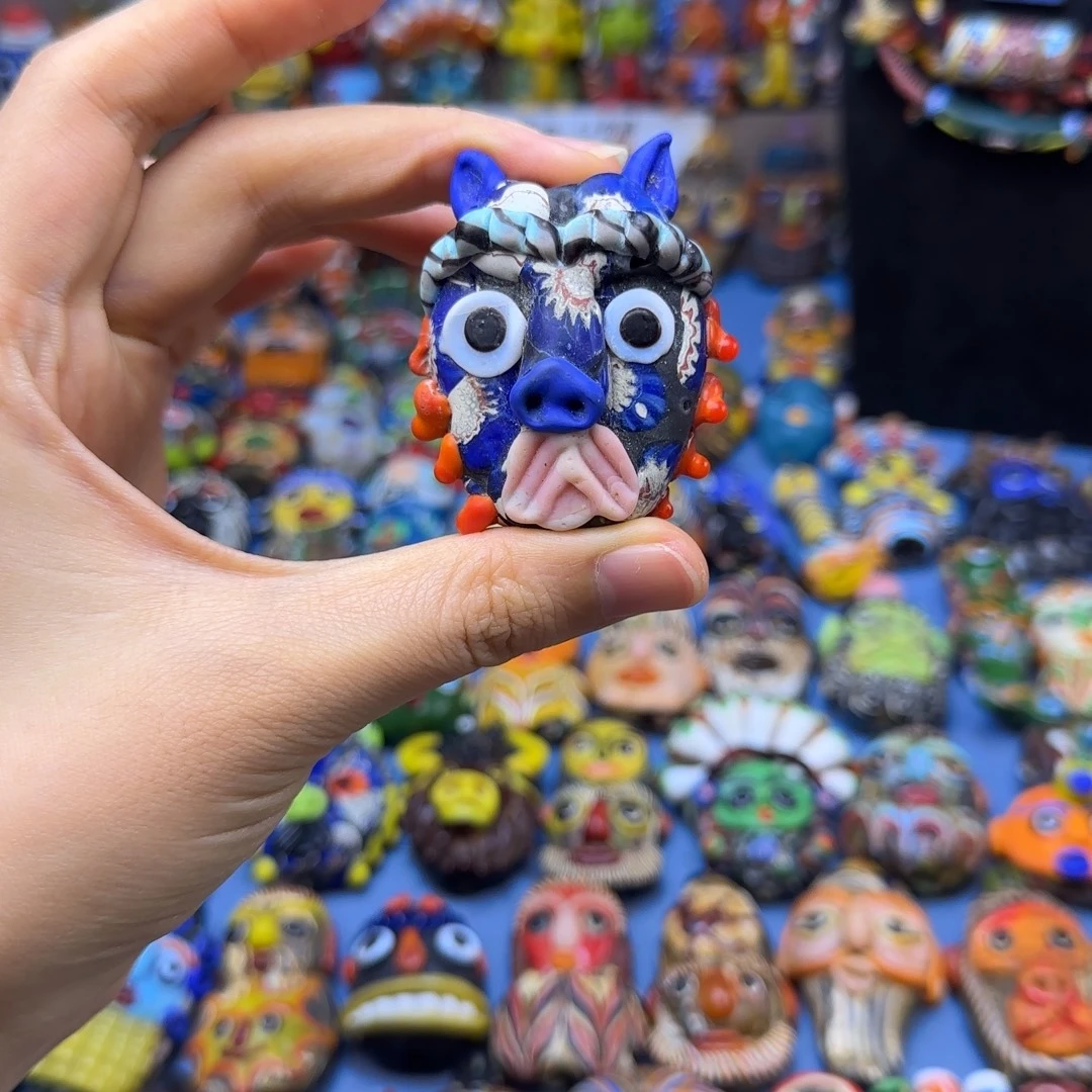 琉璃非金属玻璃颈饰猫娃