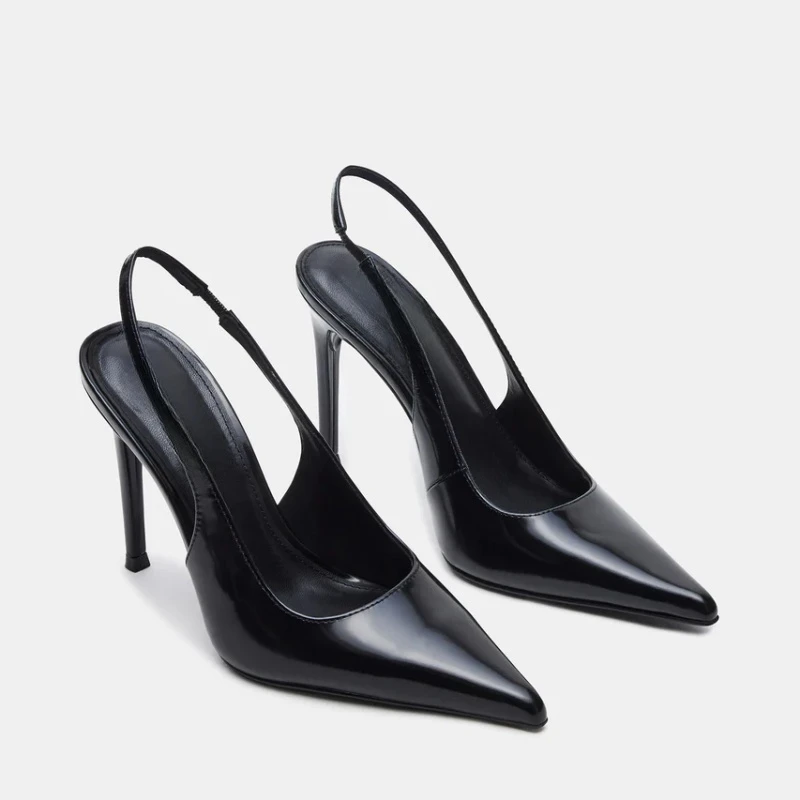 新款细跟尖头高跟鞋 简约后空设计 尽显女人味 每一步都是自信