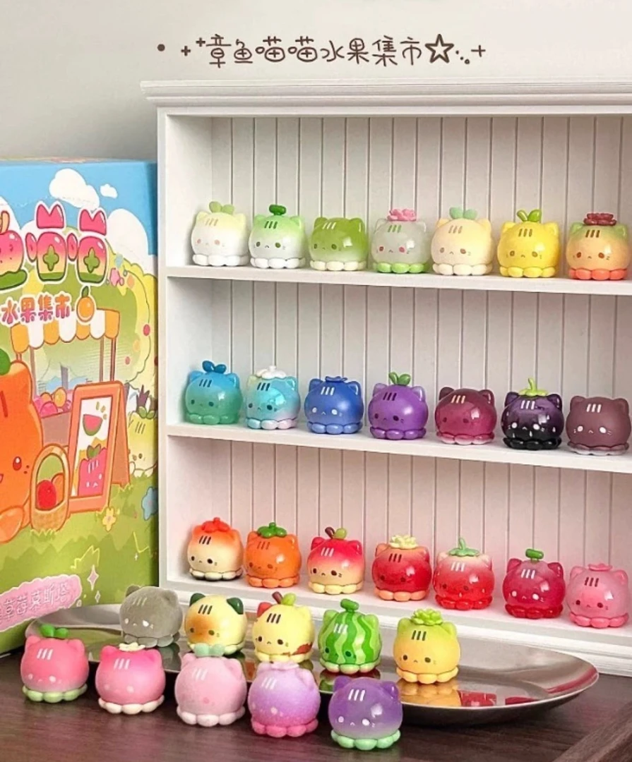 【拆袋】草莓慕斯塔章鱼喵喵水果集市系列萌粒盲盒