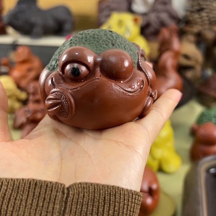 紫砂茶宠紫砂见钱眼开金蟾