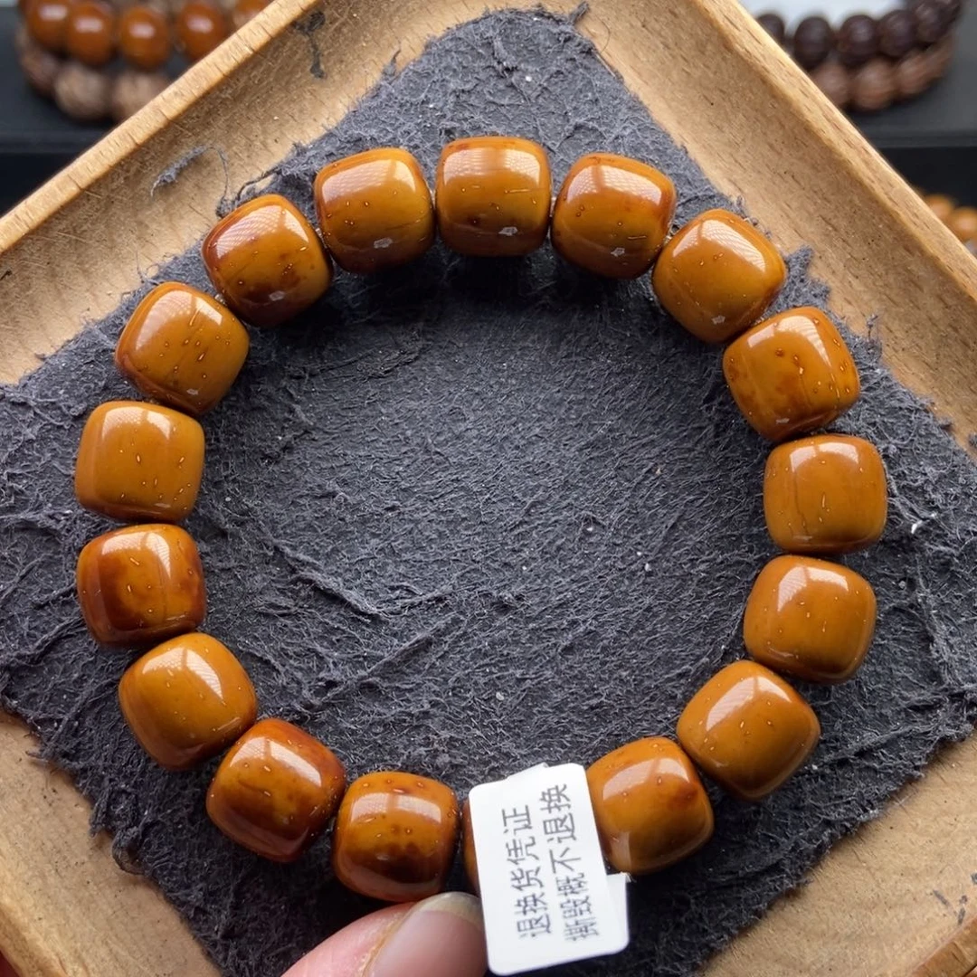 紫金鼠手串12.8mm天花板近实心黄金甲老型