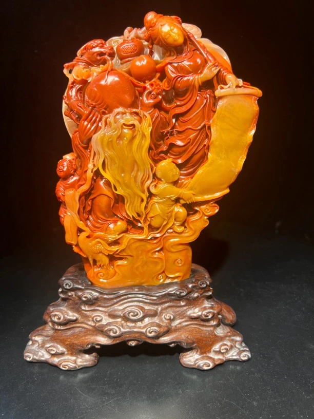 （麻姑献寿）雅玩 尺寸：20/15/6cm重量：1704克