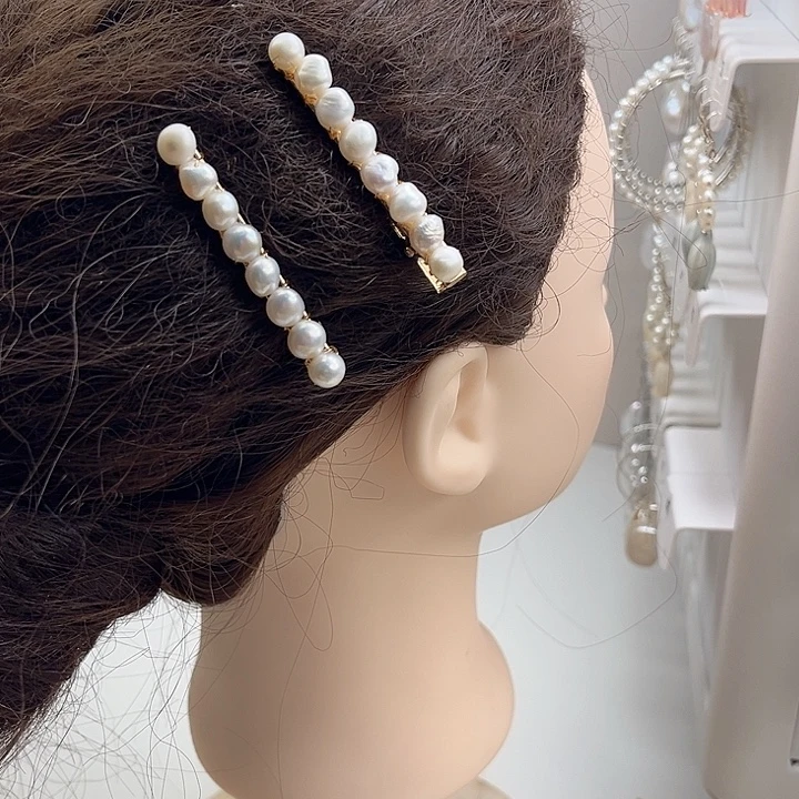 未镶嵌发夹淡水珍珠