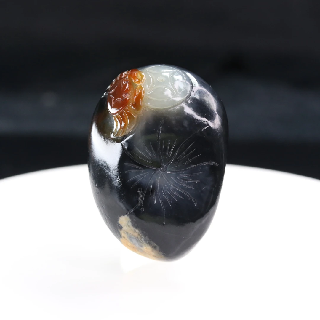 50和田玉黑油库三色手把/600316保利厦门拍卖