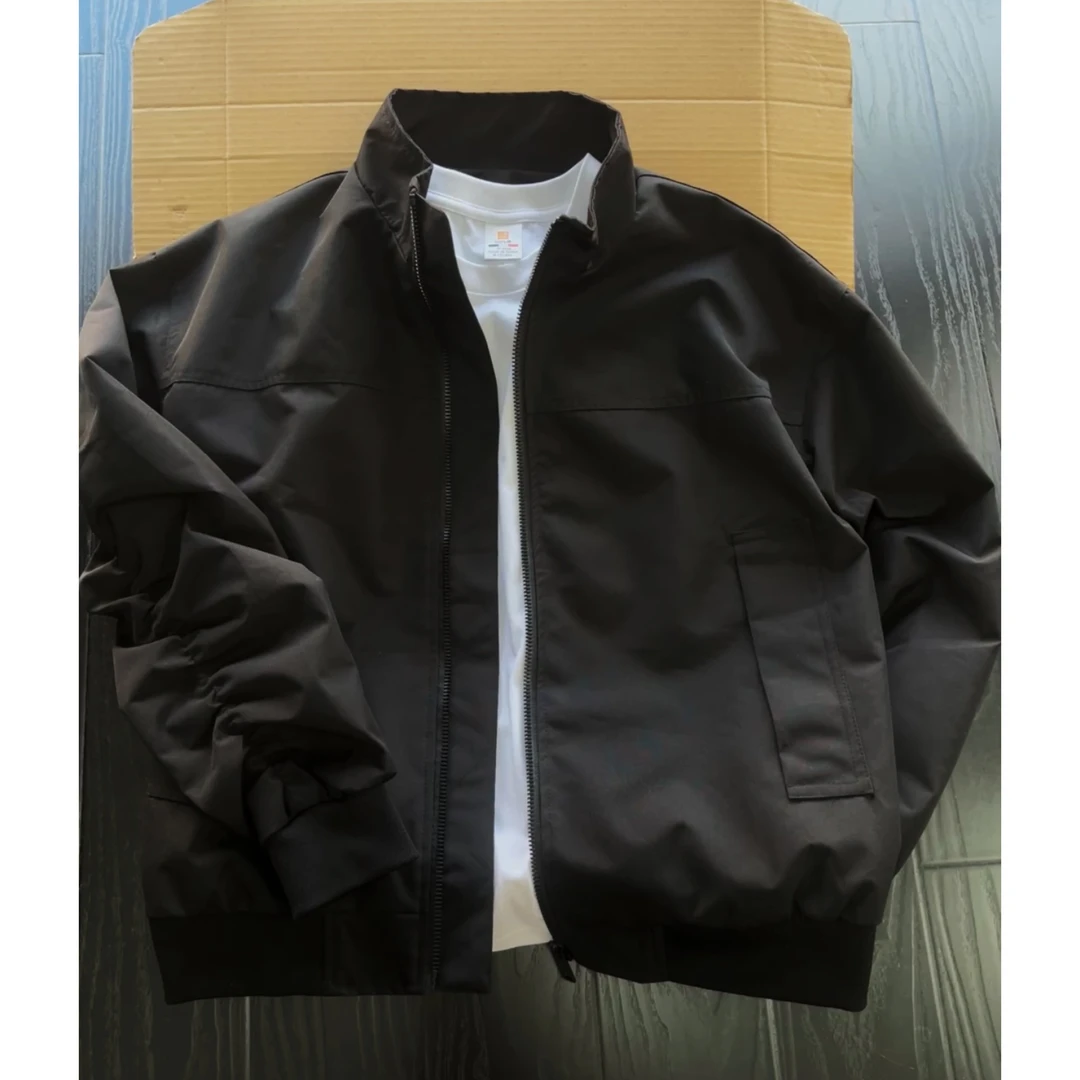 黑色立领短款教练服夹克男款秋季bomber廓形外套三防轻薄情侣外套