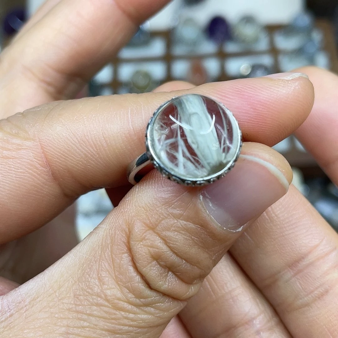 【闪购商品】银S925镶嵌珠宝半成品水晶戒指