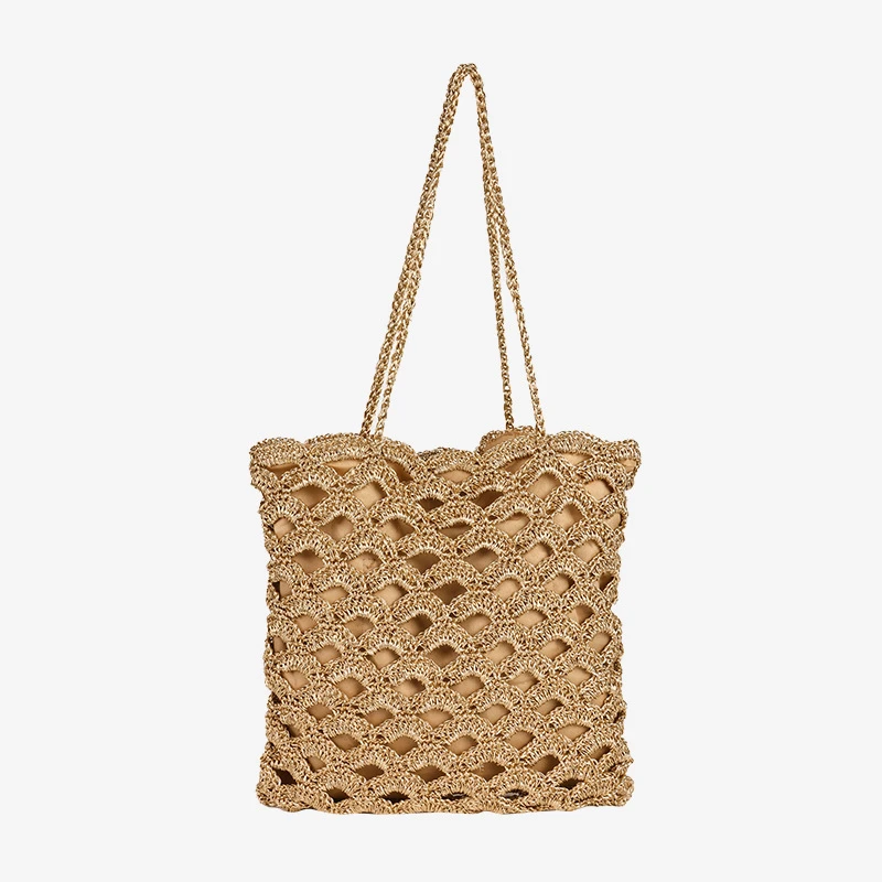 厂家批发扇面单肩草编包新款小众镂空编织包度假风沙滩包时尚女包