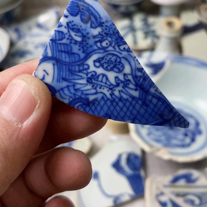 瓷片现代瓷器青花瓷片