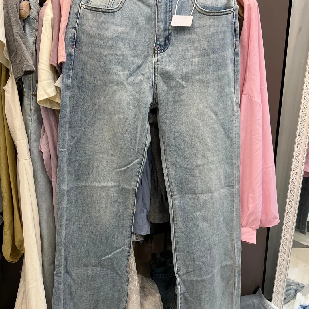 莎姐严选直筒窄版蕾丝牛仔裤68