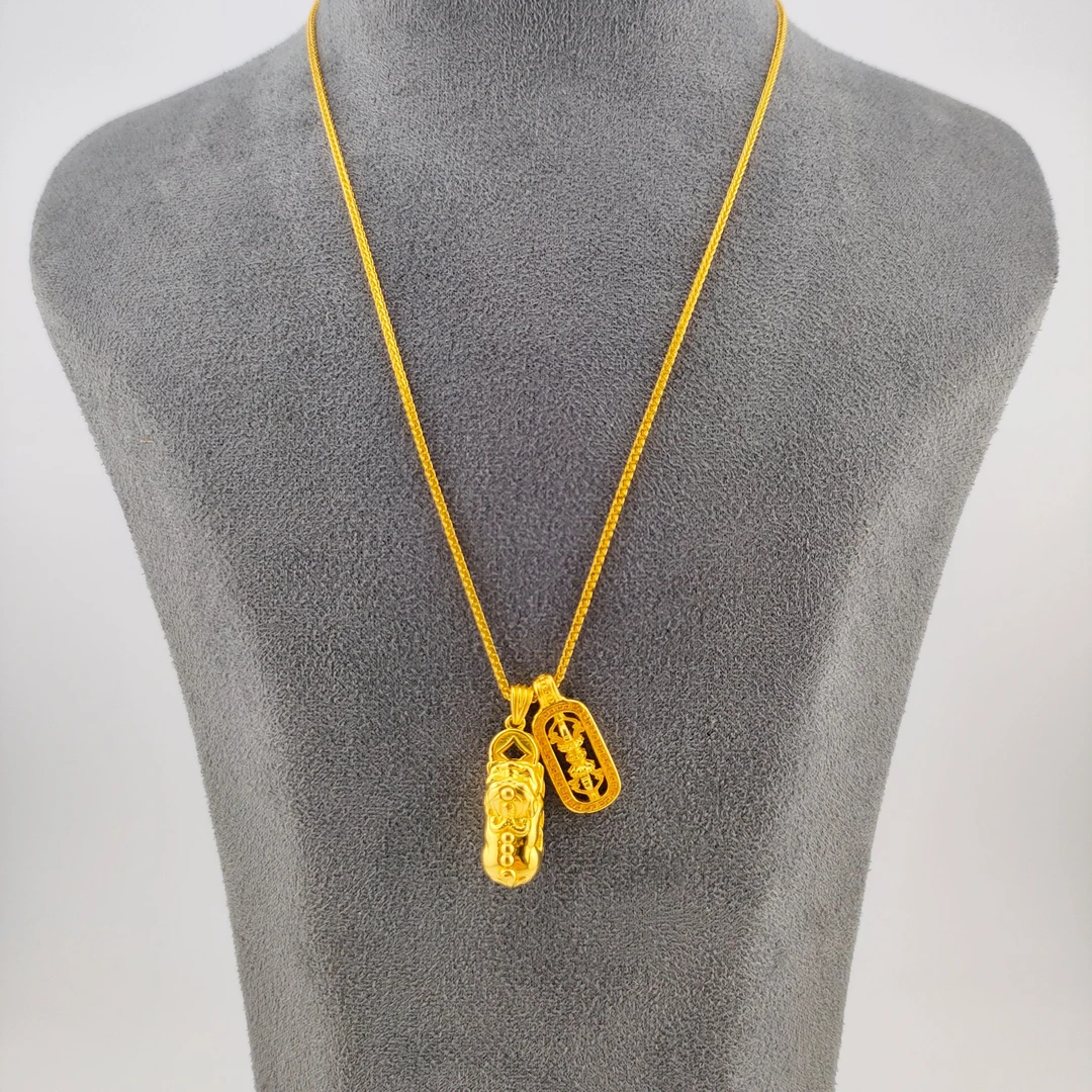 链子足银 貔貅金刚杵套链