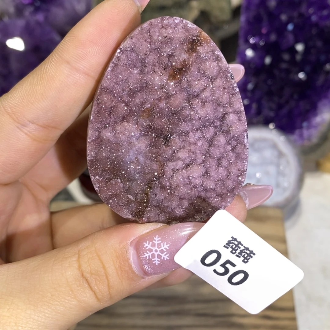 大型摆件（非配饰）未镶嵌紫晶粉色龙蛋