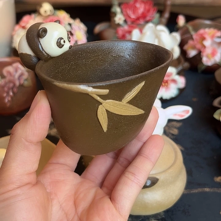 千玺造物熊猫茶杯日式
