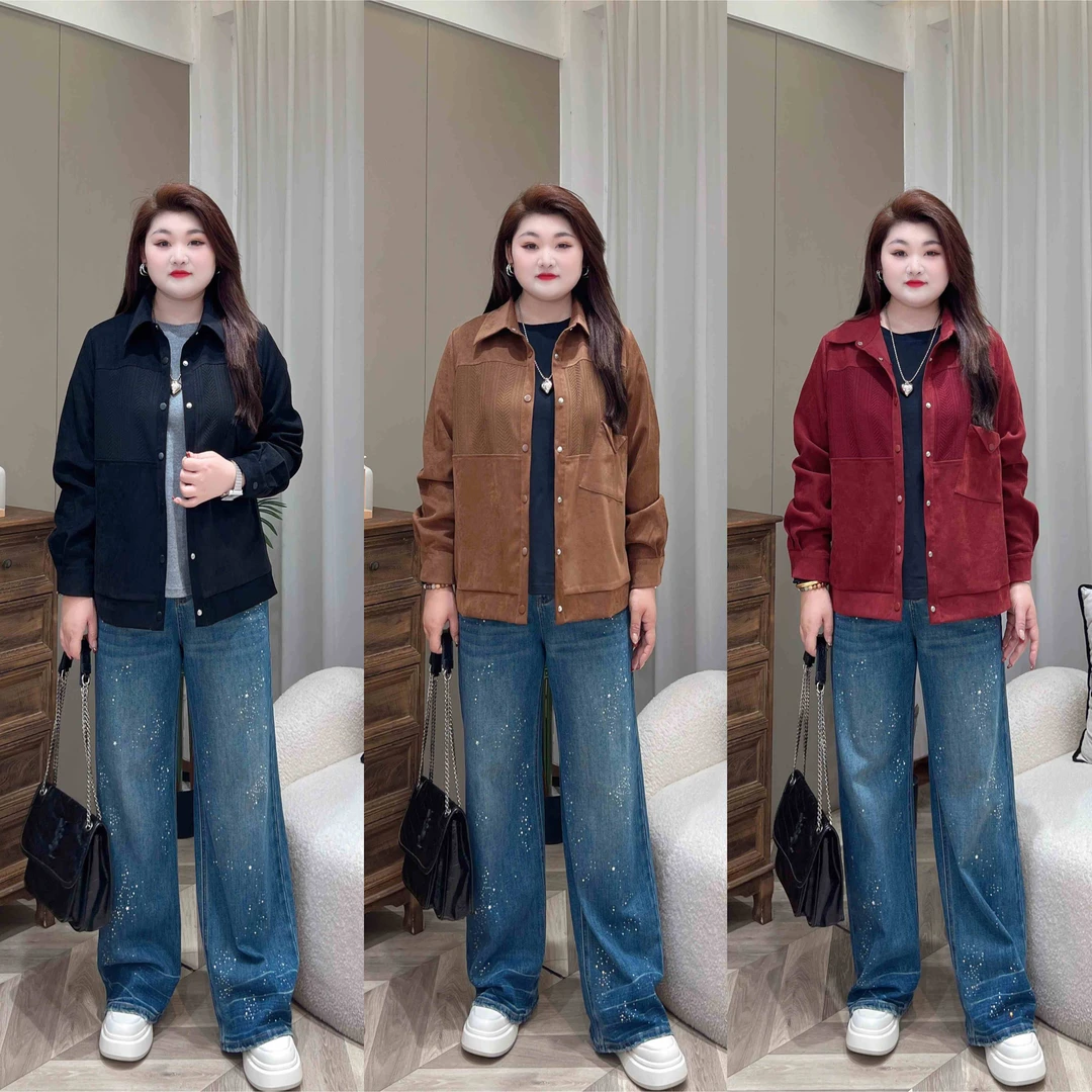 【上新外套】PMM82095早秋新款简约纯色时尚显瘦百搭外套大码女装