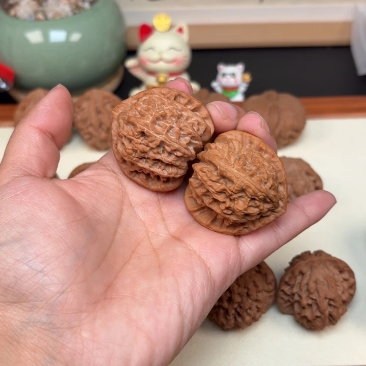 把件文玩核桃全品三角白40