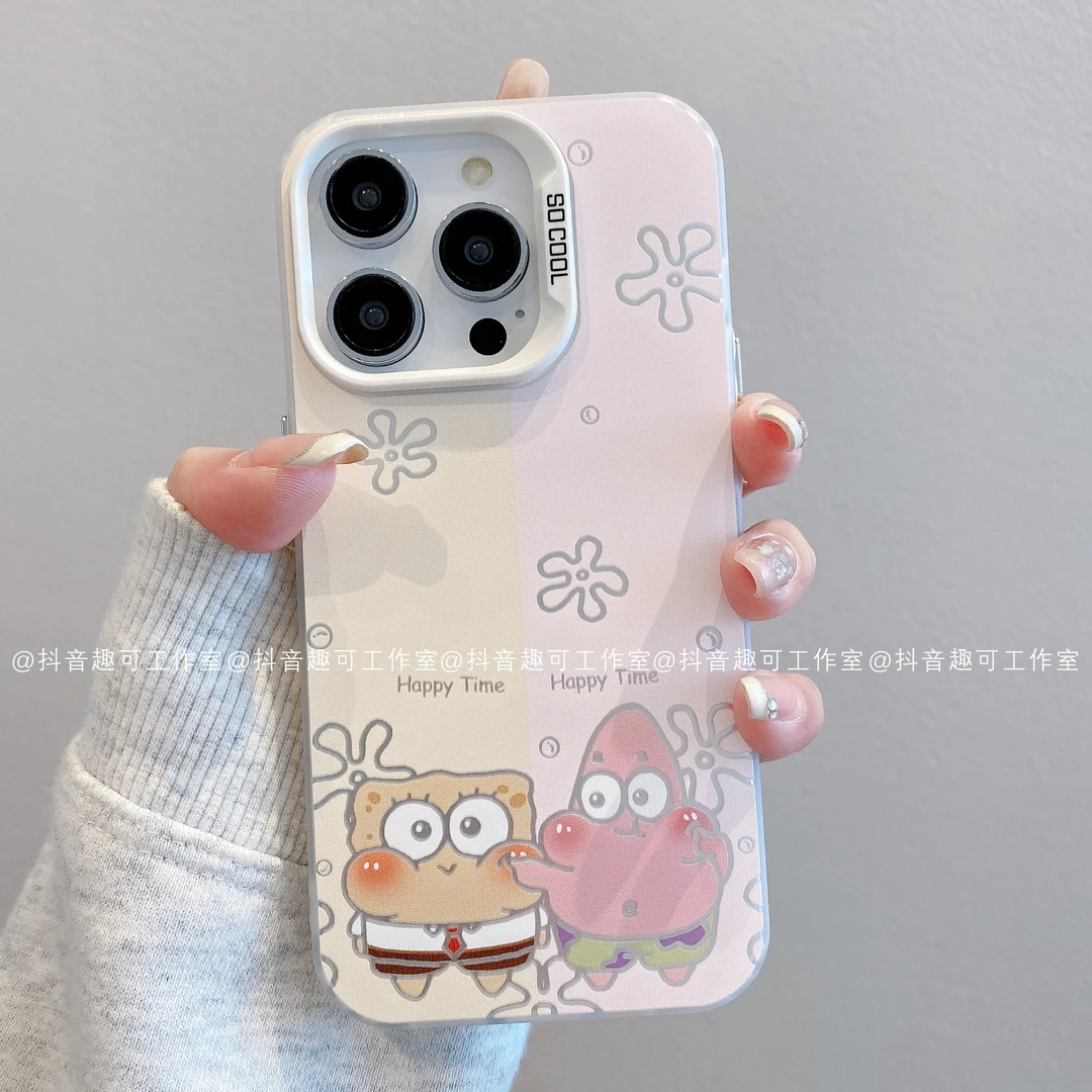 （苹果）磨砂彩银适用iPhone16pro15/14/13/12/11海宝派大星手机壳