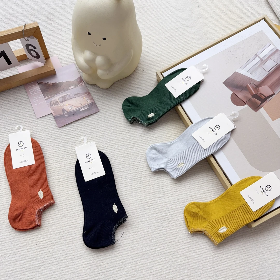 H7101-01 五双女袜休闲时尚简约船袜