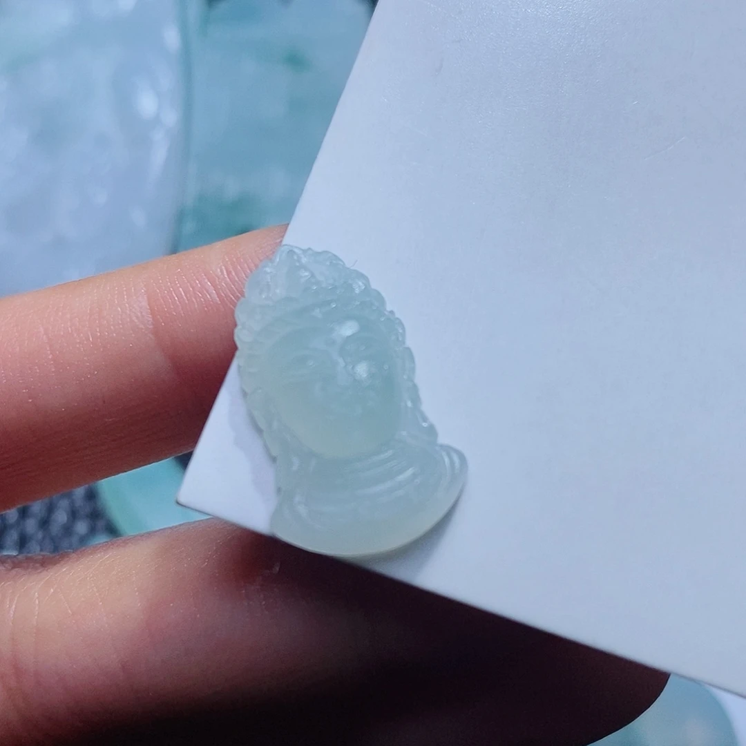 定制翡翠未镶嵌毛货付款后确认抛光