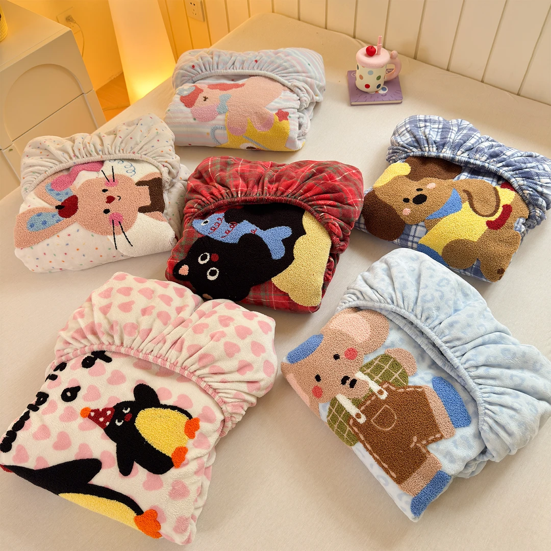 【朵罗塔】A类牛奶绒床笠加绒加厚冬款可爱小象2025新款床垫保护罩