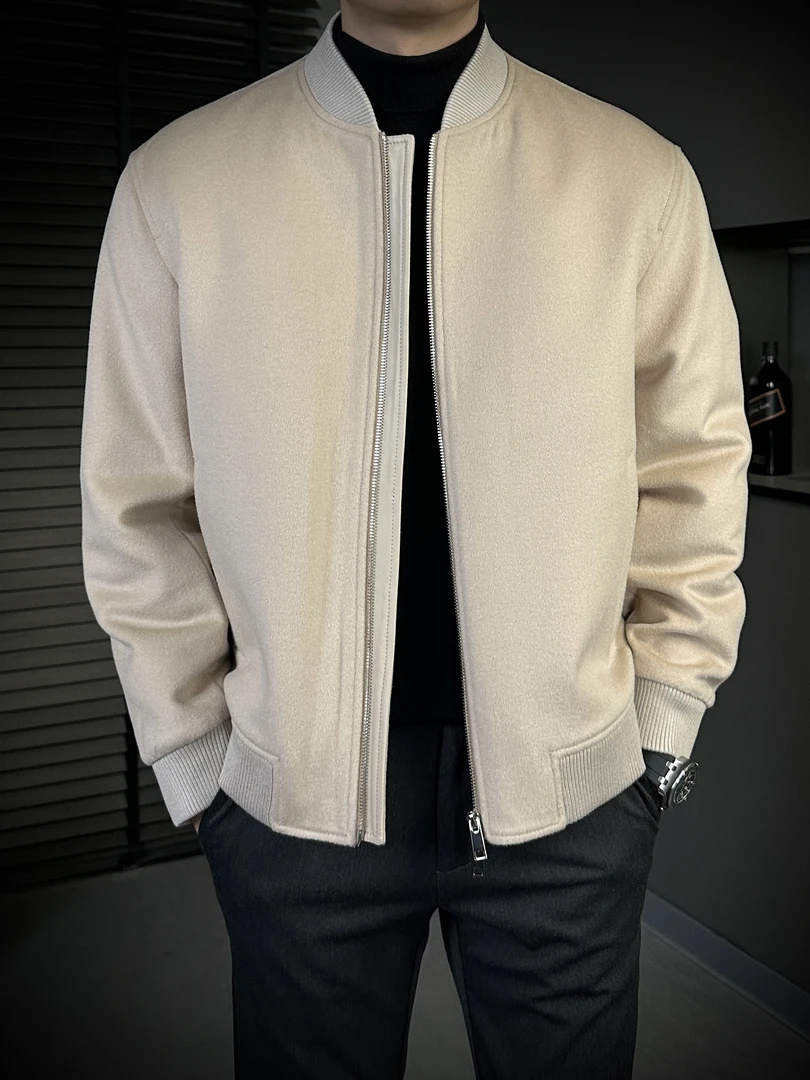 KING&GUCH【90鹅绒✚100%羊毛】秋冬新款潮流百搭棒球领羽绒服6765