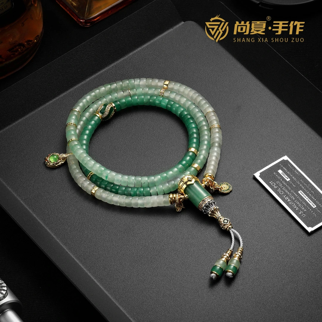 【澄澄专属】6MM非洲翠药片108设计款长串气质轻奢时尚