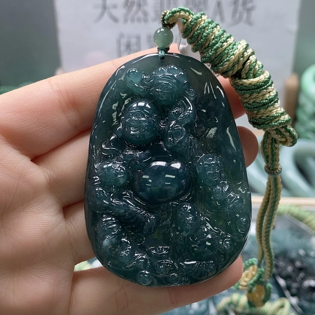 翡翠未镶嵌颈饰3-7翡翠A货挂件