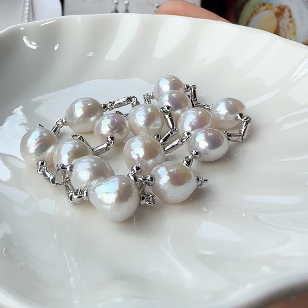 银S925镶嵌颈饰淡水珍珠