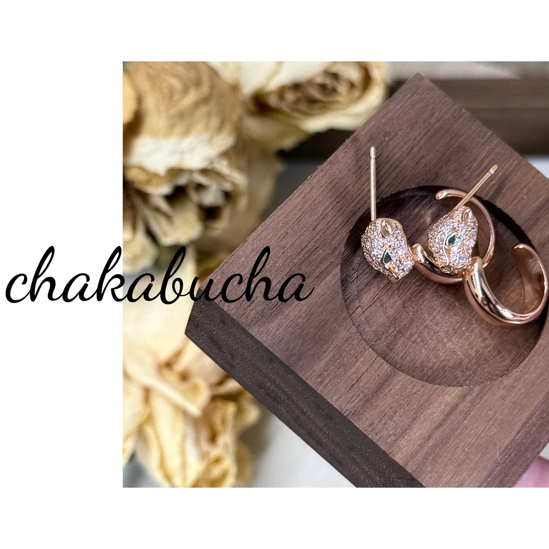 铜合金锆石耳饰 个性小豹子造型时尚耳饰耳钉