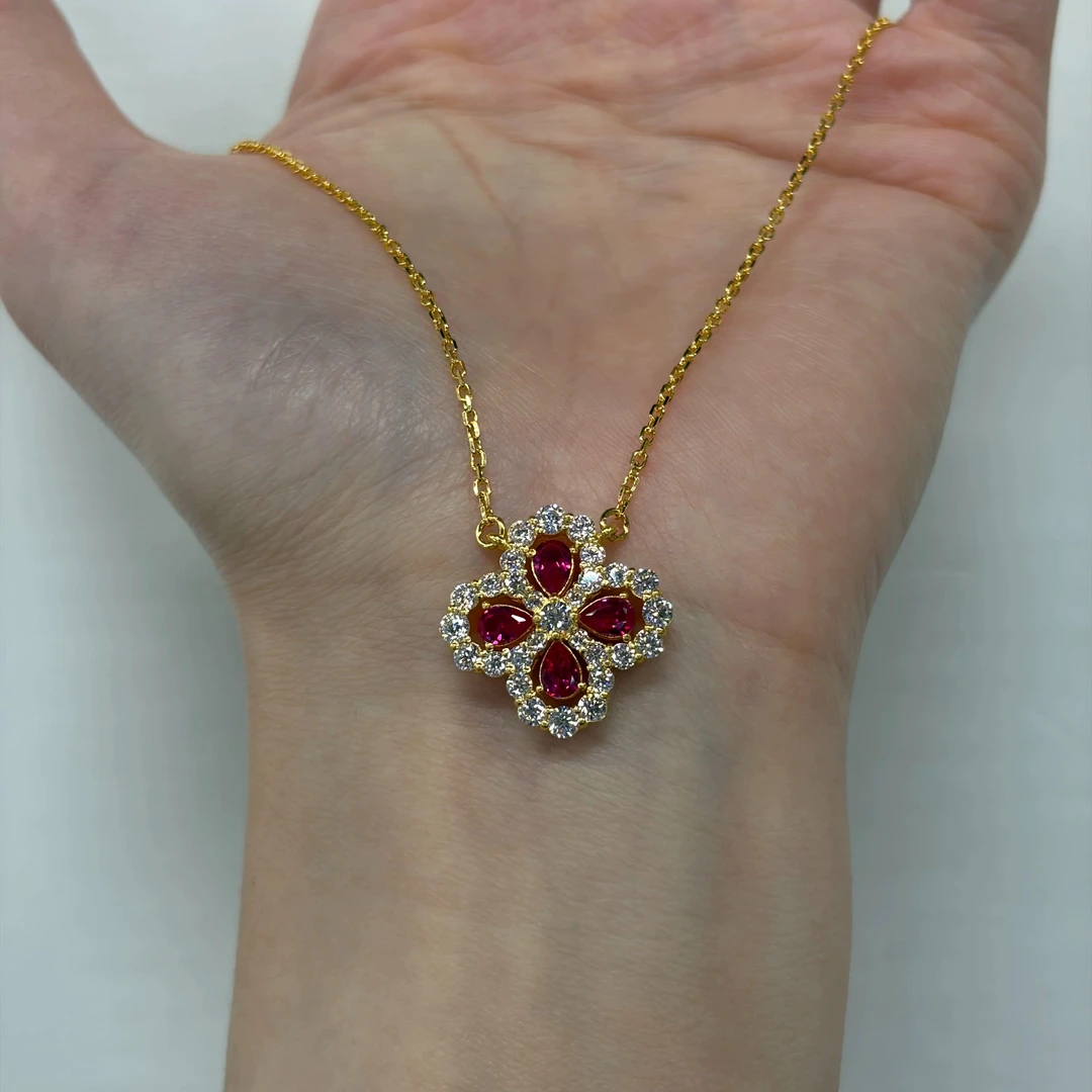 【金项链】花哨版四叶草套链5G足金999精致百搭通勤有附加【688/288】