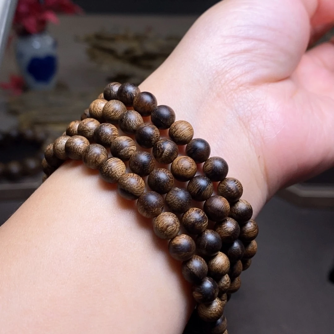 沉香手串越南芽庄瘤疤黄棋楠0.6✖️108