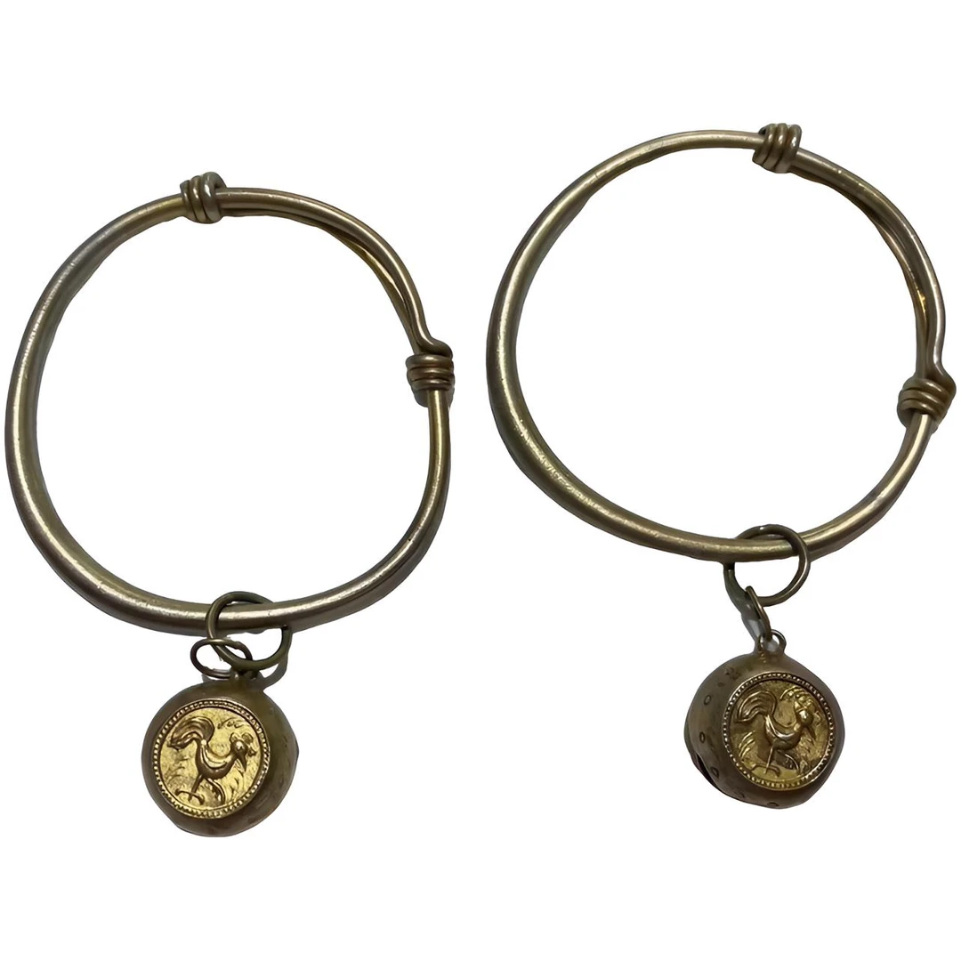 800银手镯 清代银鎏金手镯