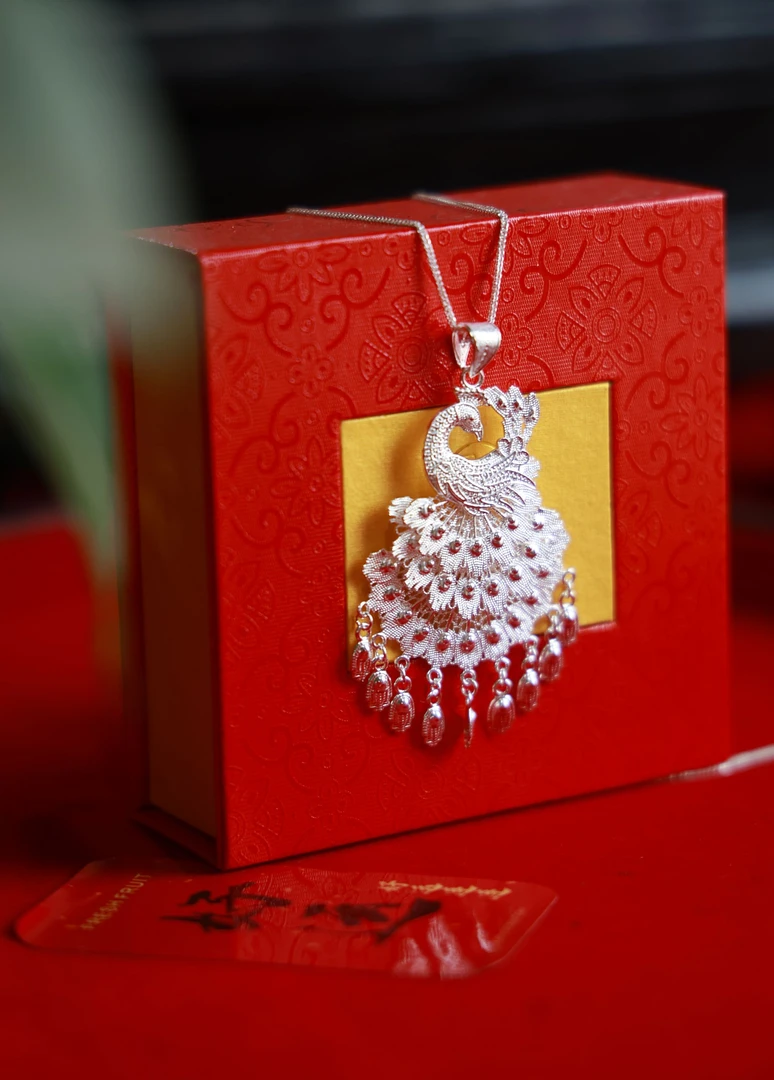 非金属木质项链 孔雀+项链好看挂件