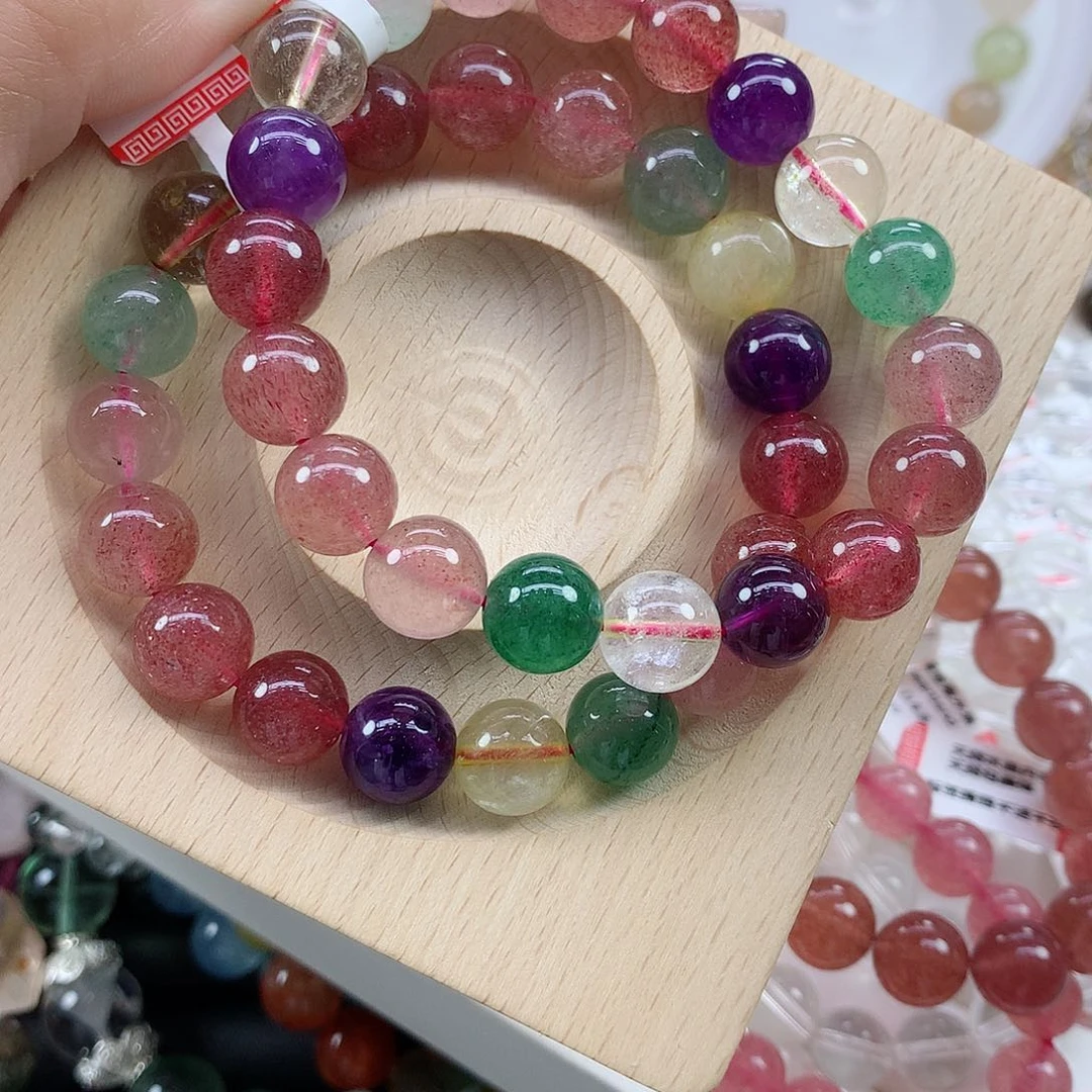 水晶手链未镶嵌草莓晶10mm