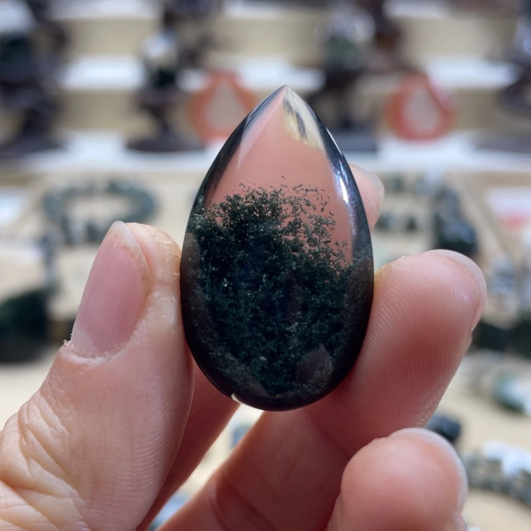 水晶颈饰未镶嵌绿幽灵聚宝盆水滴