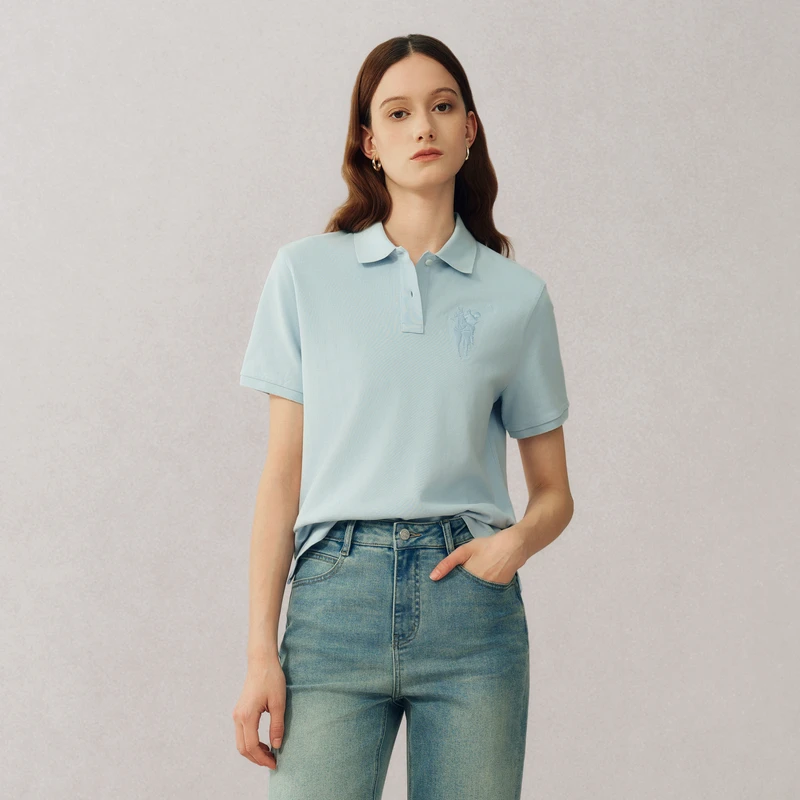 POLOWALK女装2025夏季新品女式短袖POLO衫