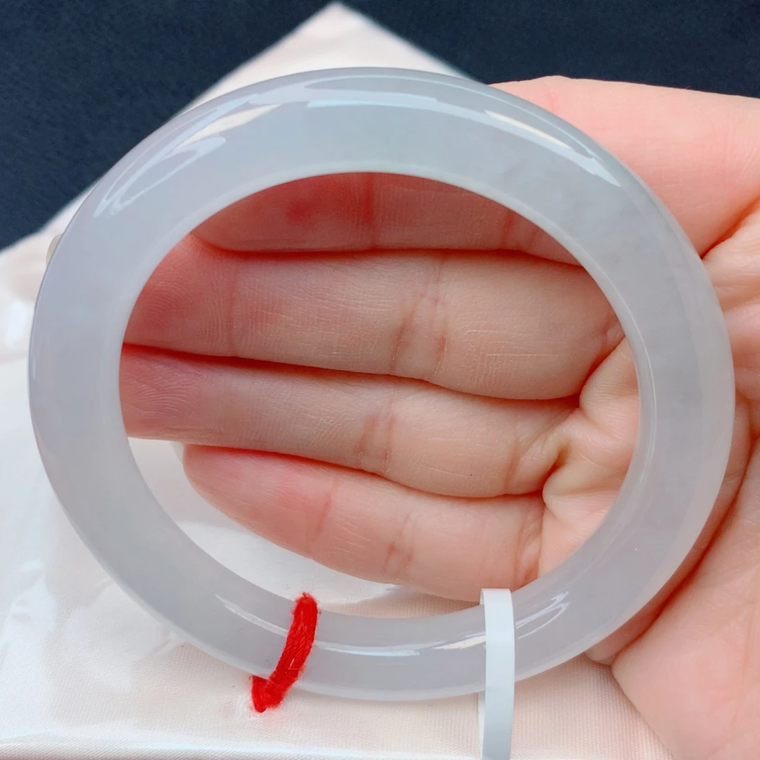 翡翠未镶嵌手镯53-54冰种冰冰透透白月光