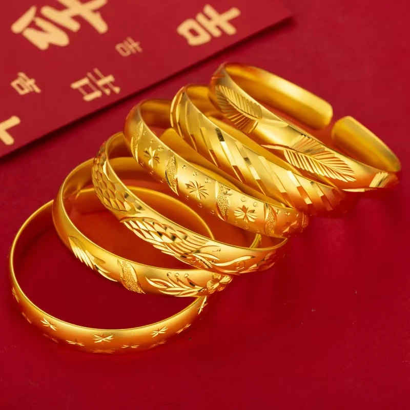 铜合金手镯 【开口卡10mm经典手镯】妈妈款复古哑光可调节实心手镯