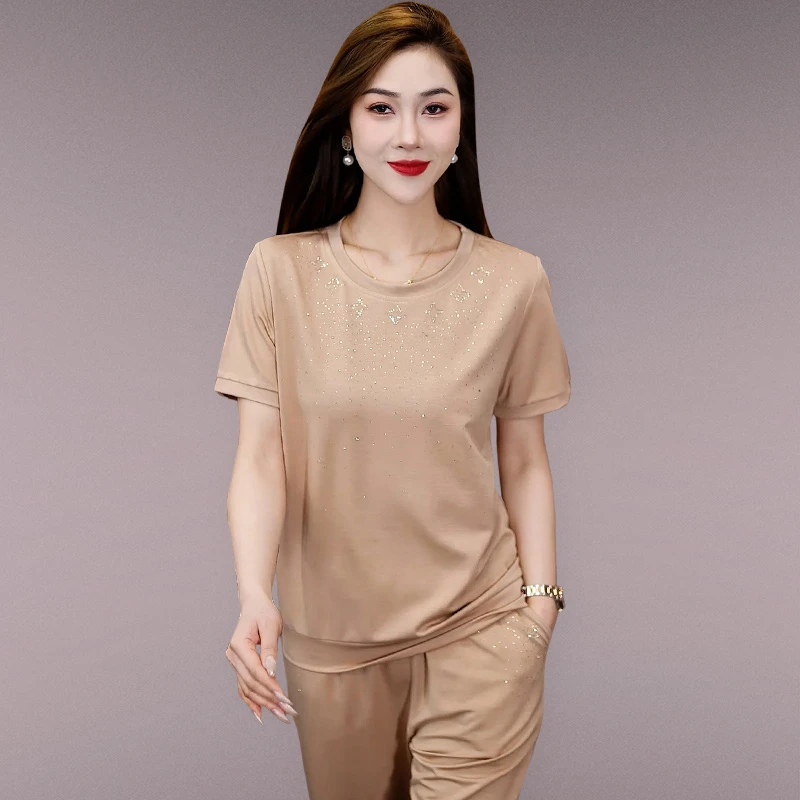 JOZDICE/纪治迪哲运动套装女款夏季轻奢宽松透气减龄显瘦休闲套装