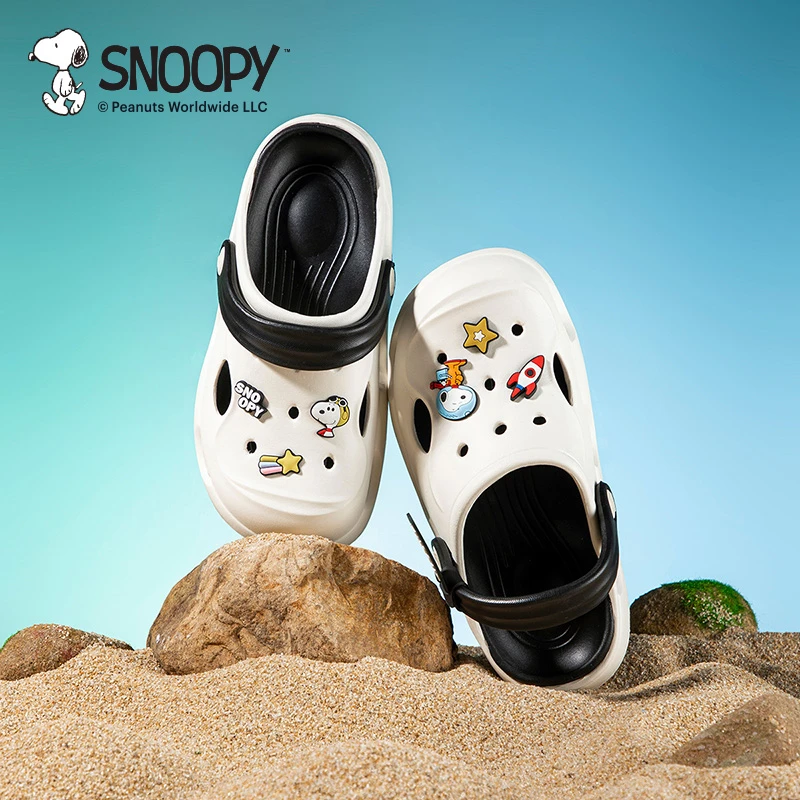 史努比洞洞鞋夏季男女童6-12岁时尚休闲洞洞鞋沙滩鞋凉拖鞋亲子款