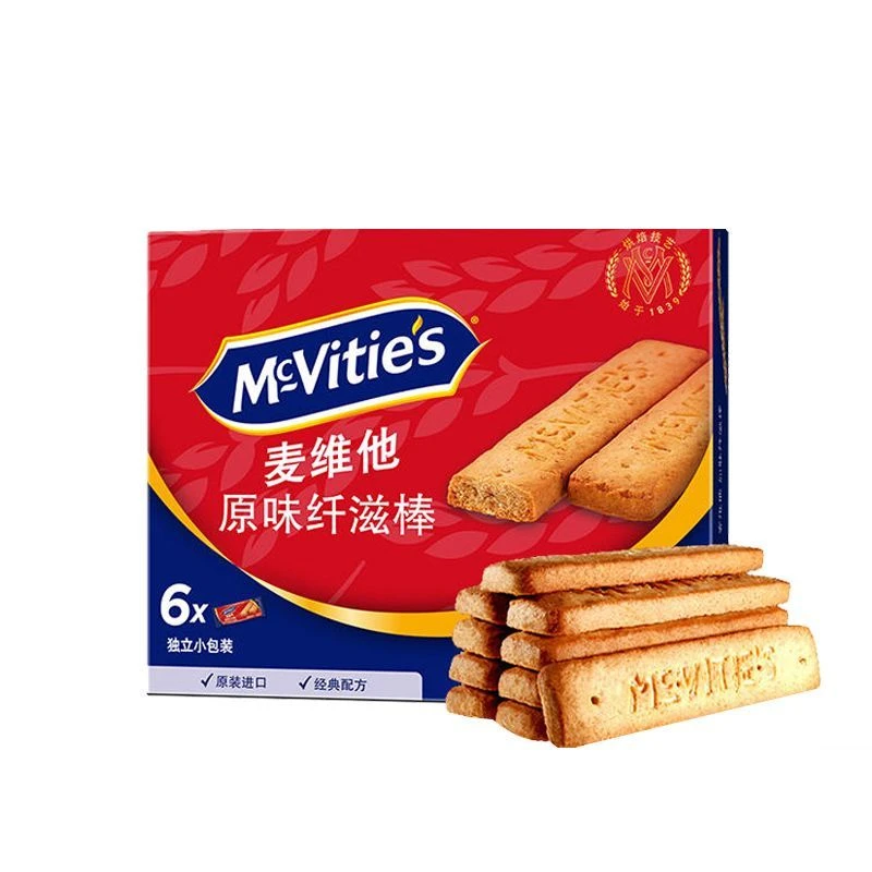 麦维他英国进口全麦轻怡消化饼干原味纤滋棒燕麦饼办公室代餐饱腹
