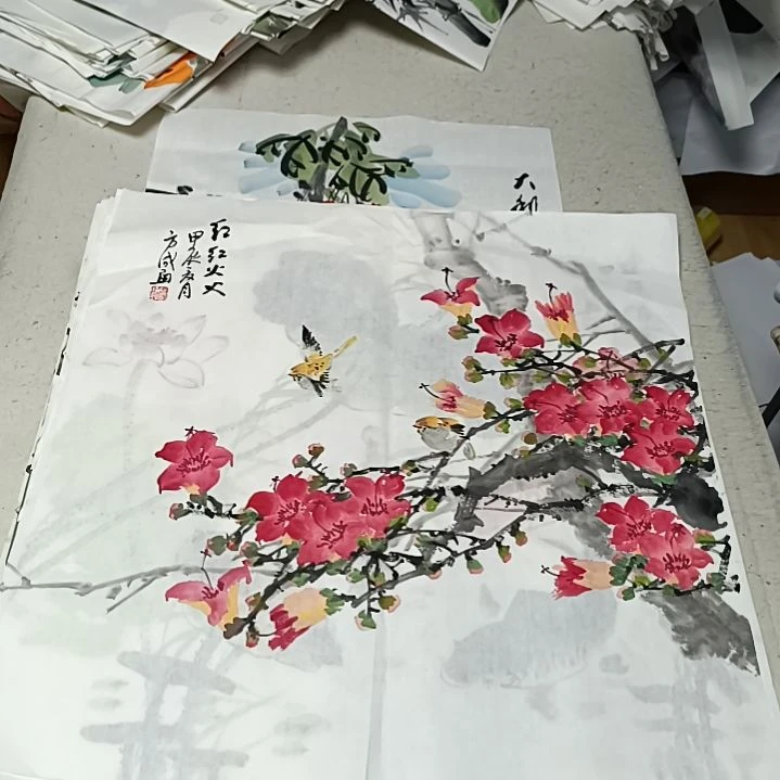 国画梦**色国画花鸟花鸟国画