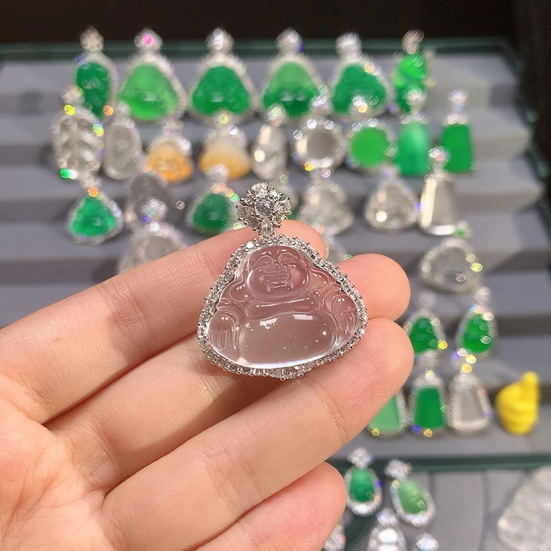 石英质玉银S925镶嵌颈饰