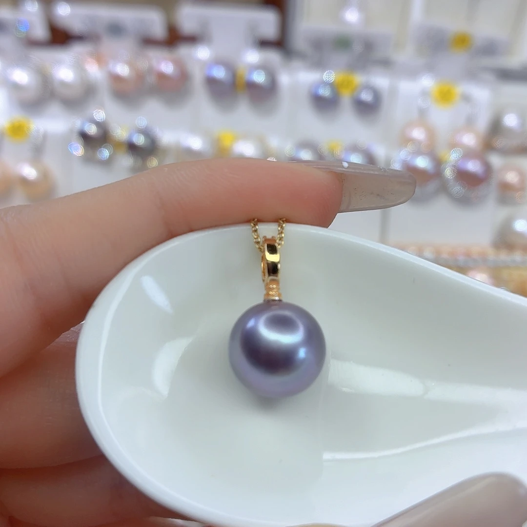 银S925镶嵌颈饰淡水珍珠