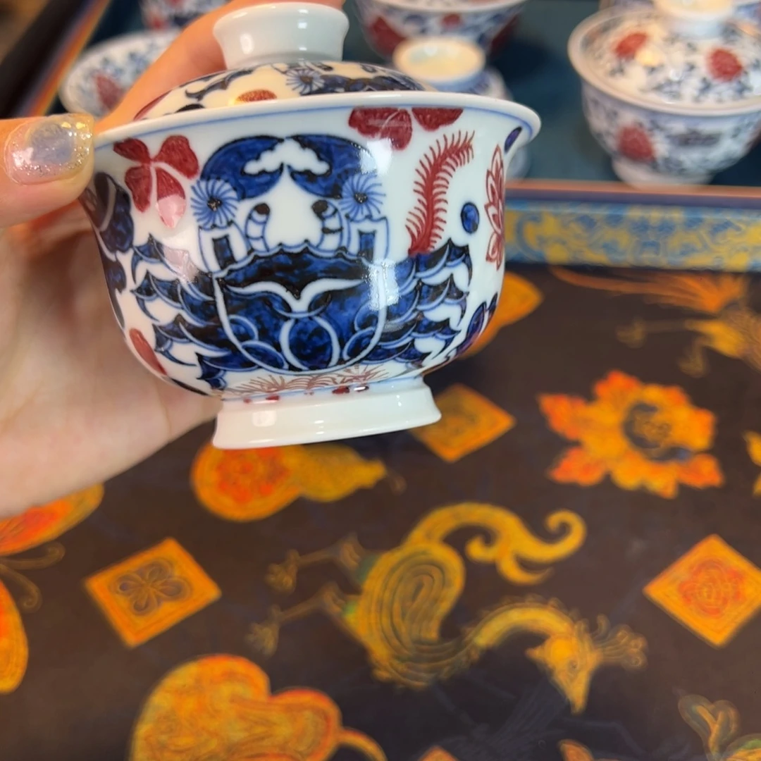 摆件景德镇陶瓷茶器百宝箱